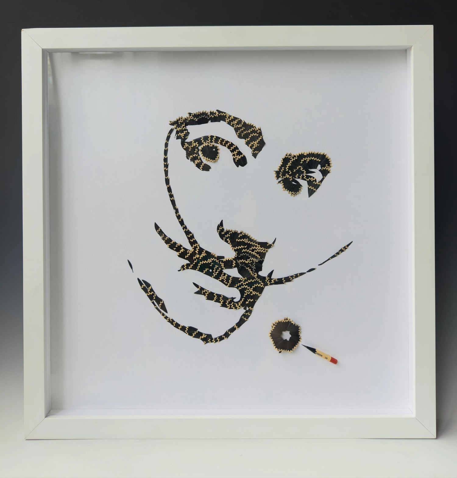 Custom Pencil Shaving Art - 60x60cm Handcrafted Wall Art, Solid Wood Frame