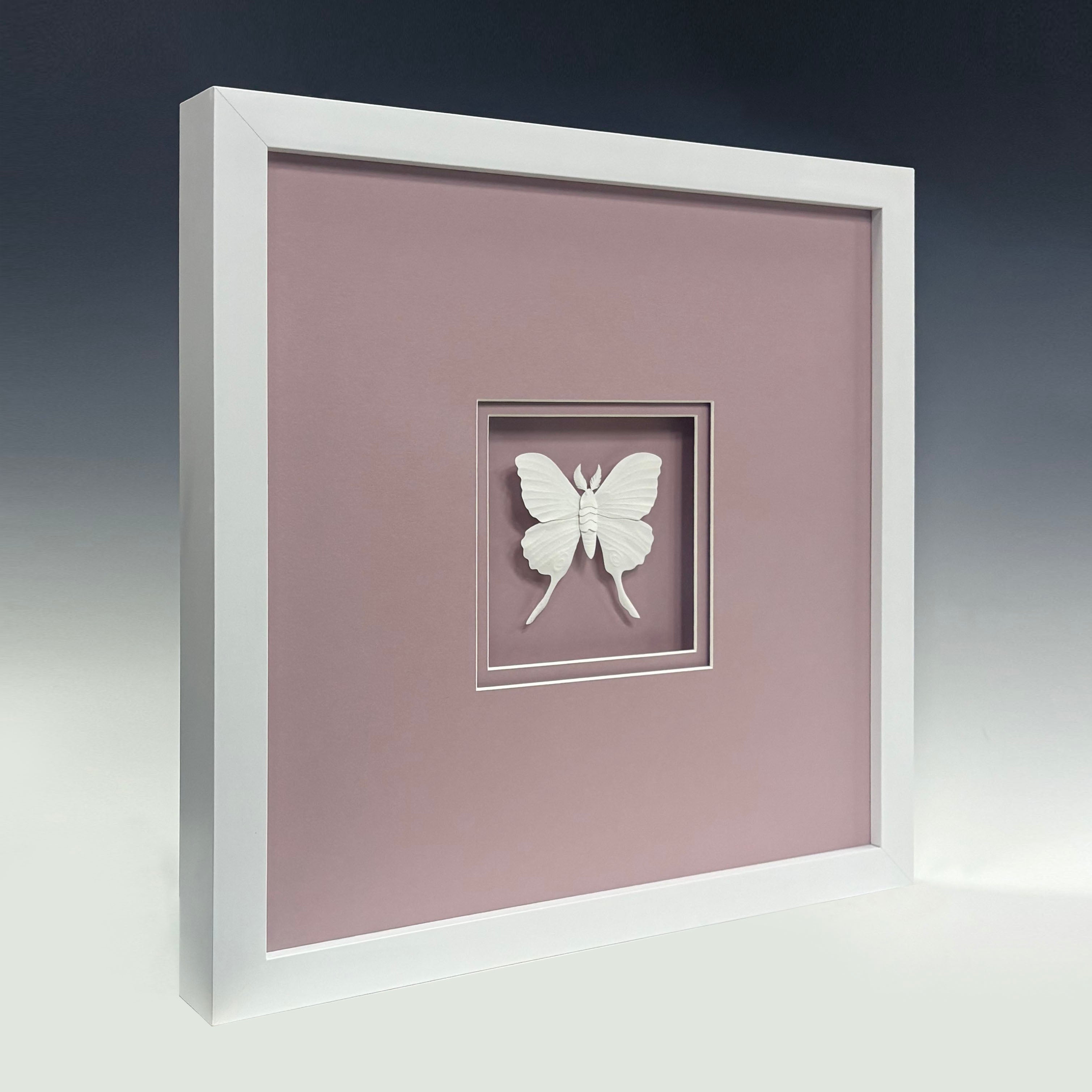 MIOW Paper-Cut Butterfly Art - Pink Background - Set 1
