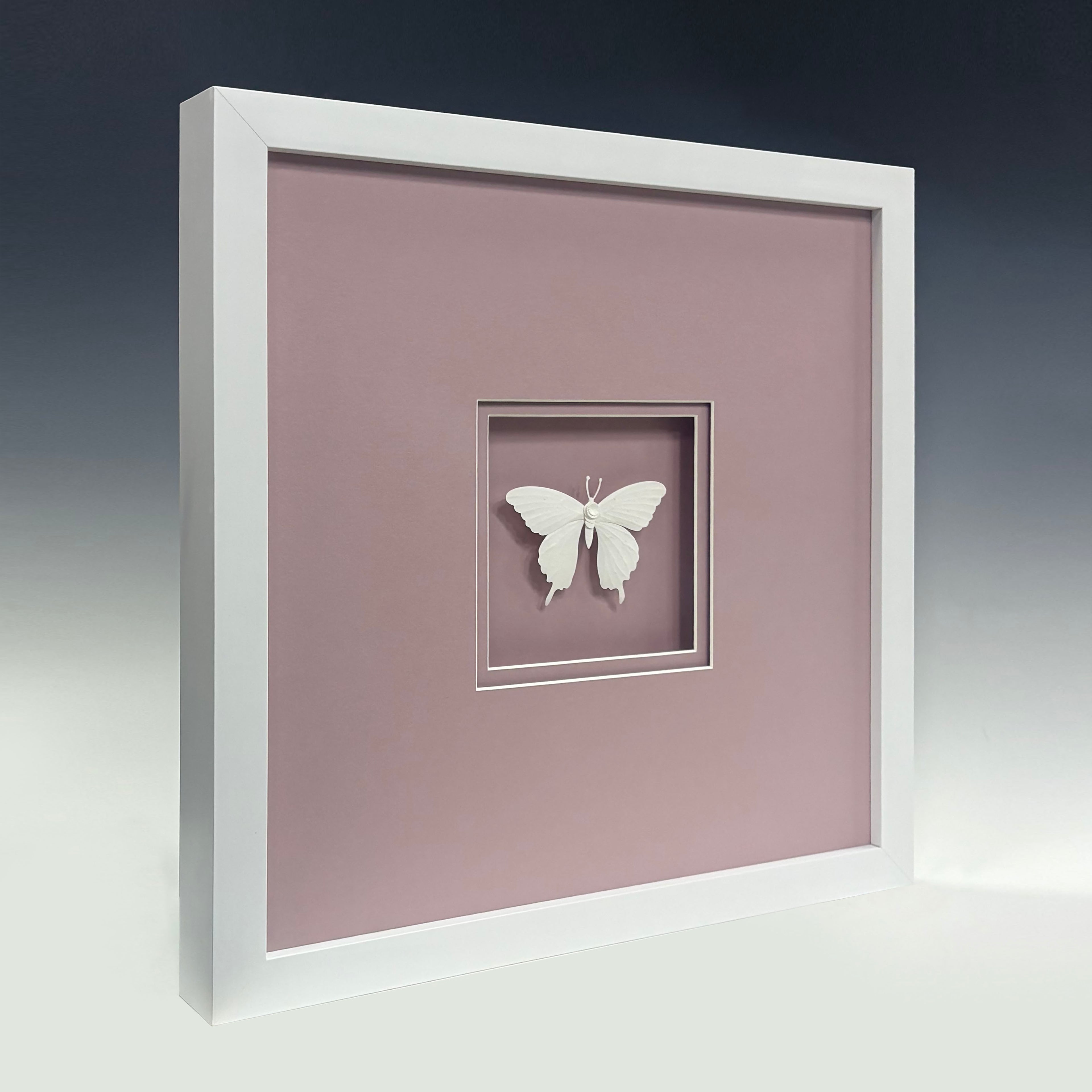 MIOW Paper-Cut Butterfly Art - Pink Background - Set 2