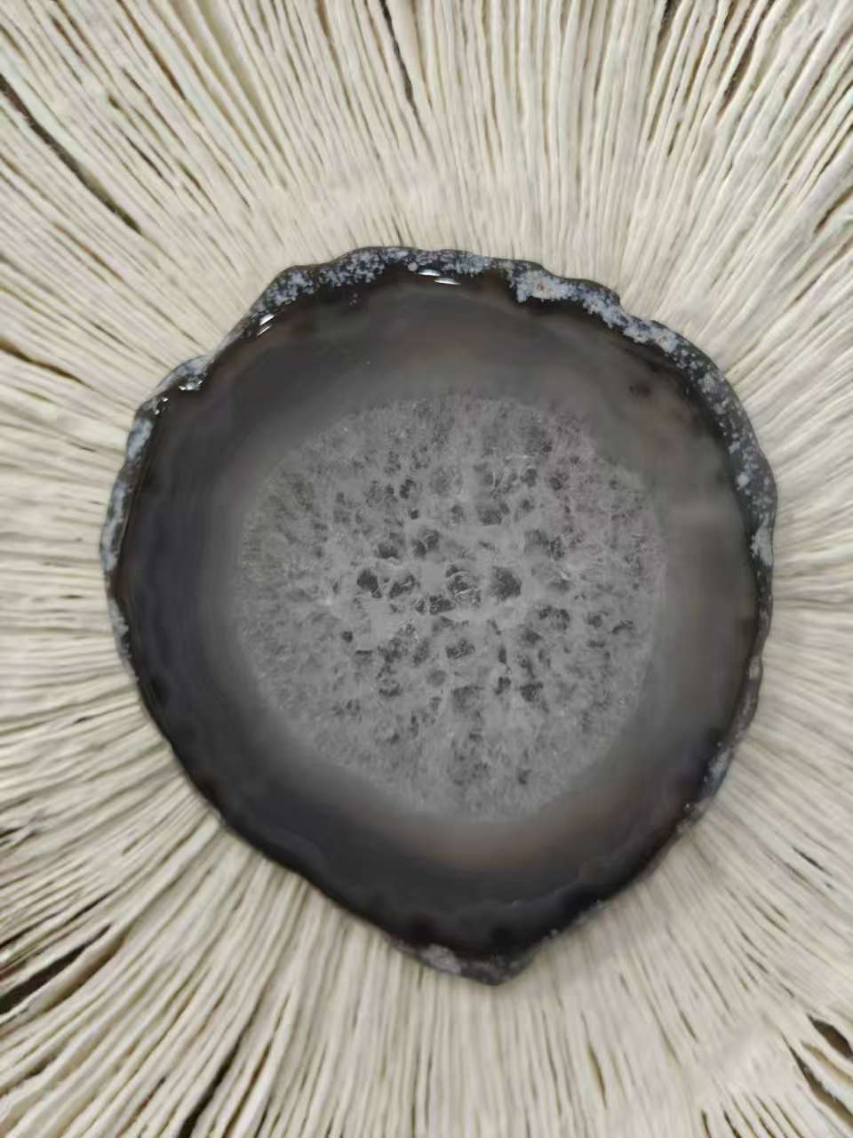 MIOW Handmade Paper Agate Art - Black Eye Series - 60cm Round - Marble Effect Wall Decor