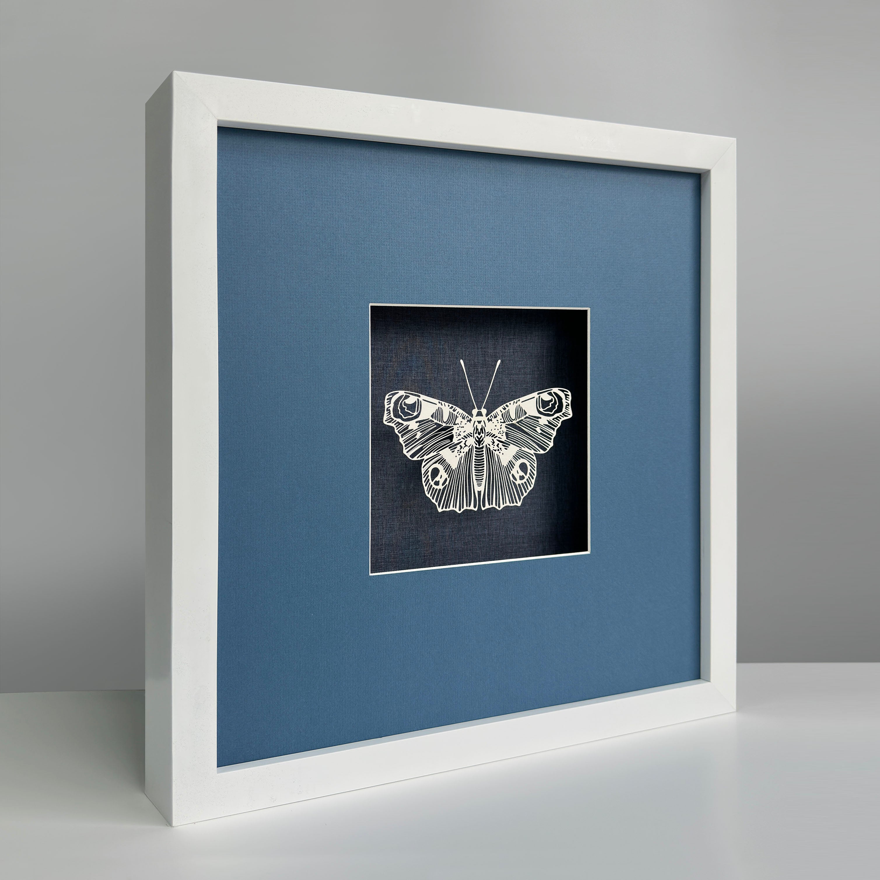 MIOW Paper-Cut Butterfly Art - Blue Background - Set 4