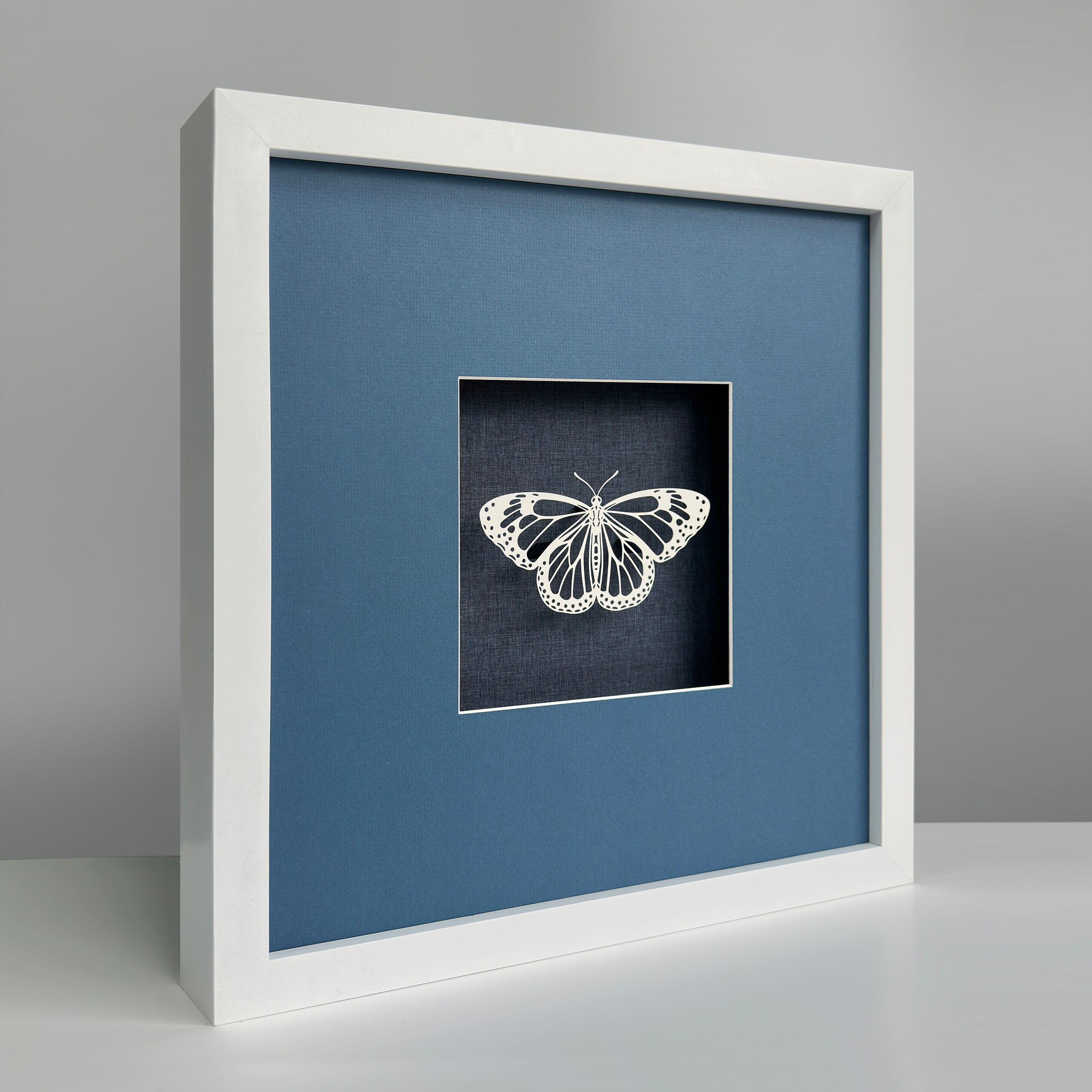 MIOW Paper-Cut Butterfly Art - Blue Background - Set 5