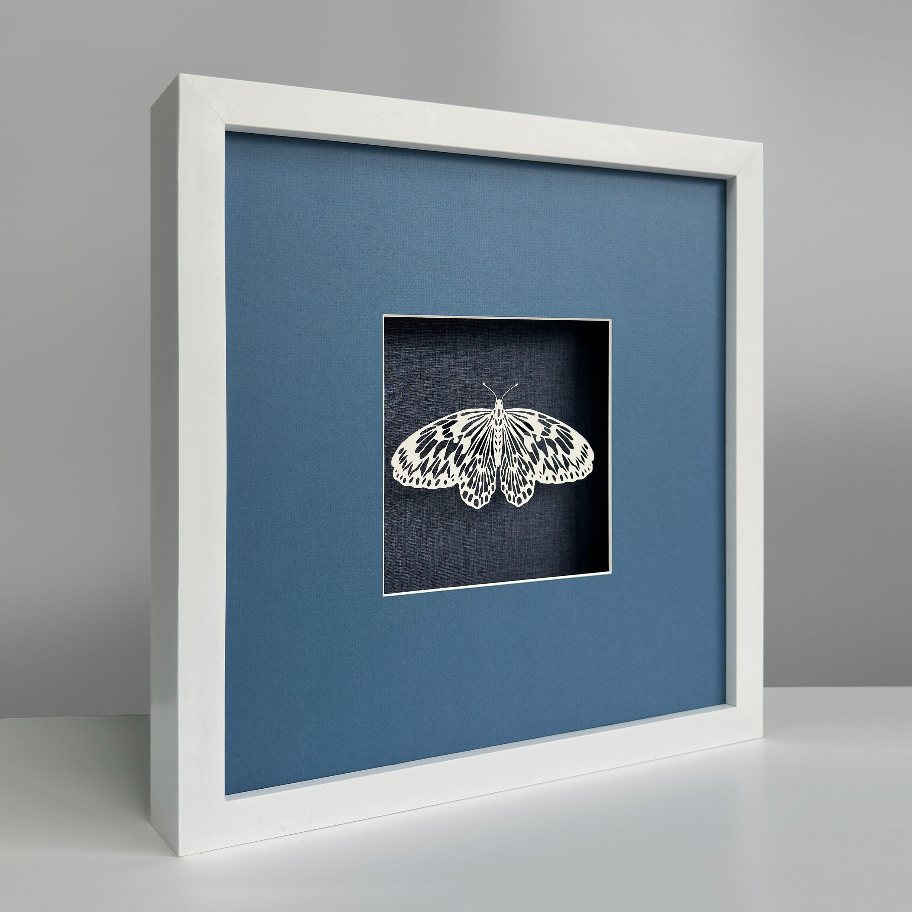 MIOW Paper-Cut Butterfly Art - Blue Background - Set 7
