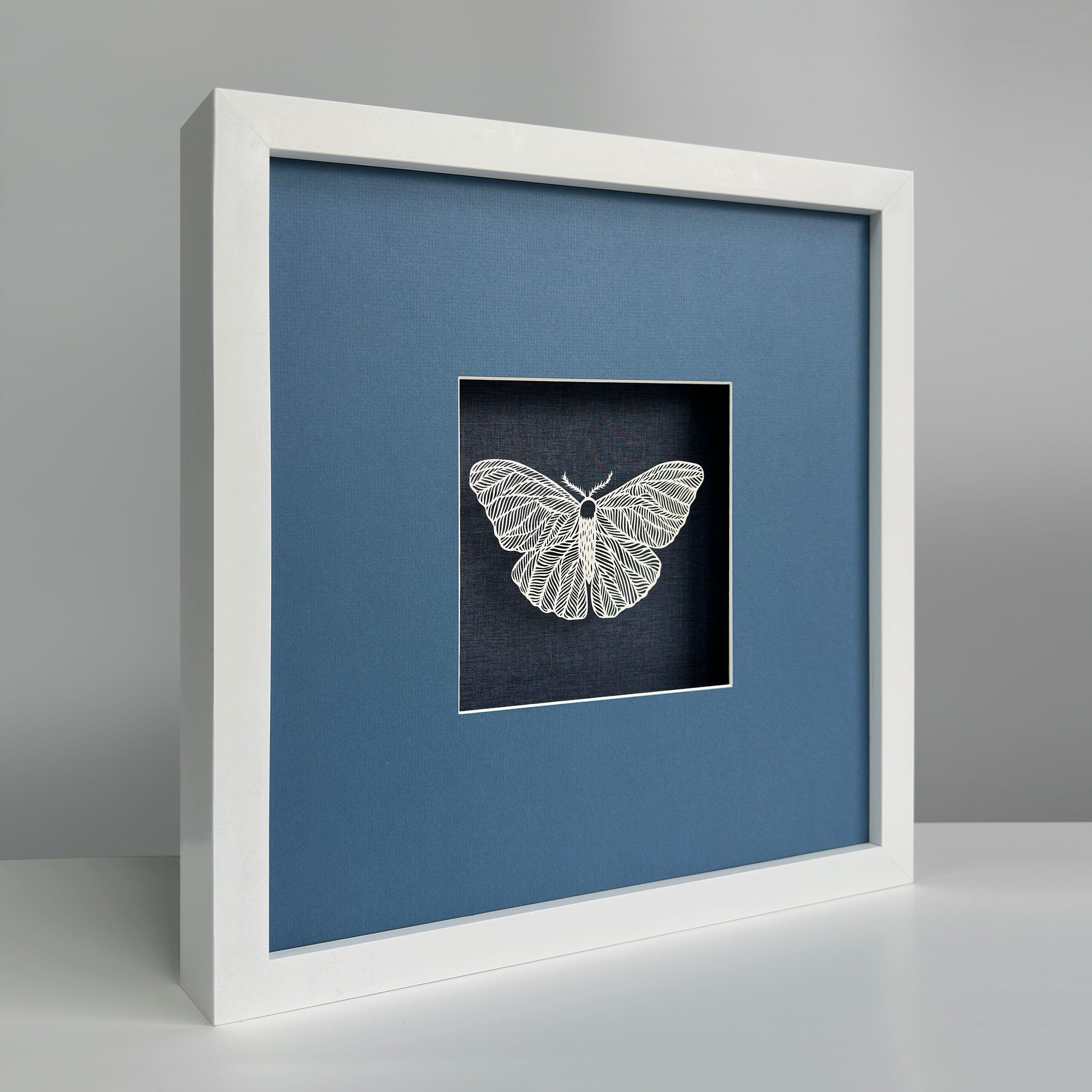 MIOW Paper-Cut Butterfly Art - Blue Background - Set 8