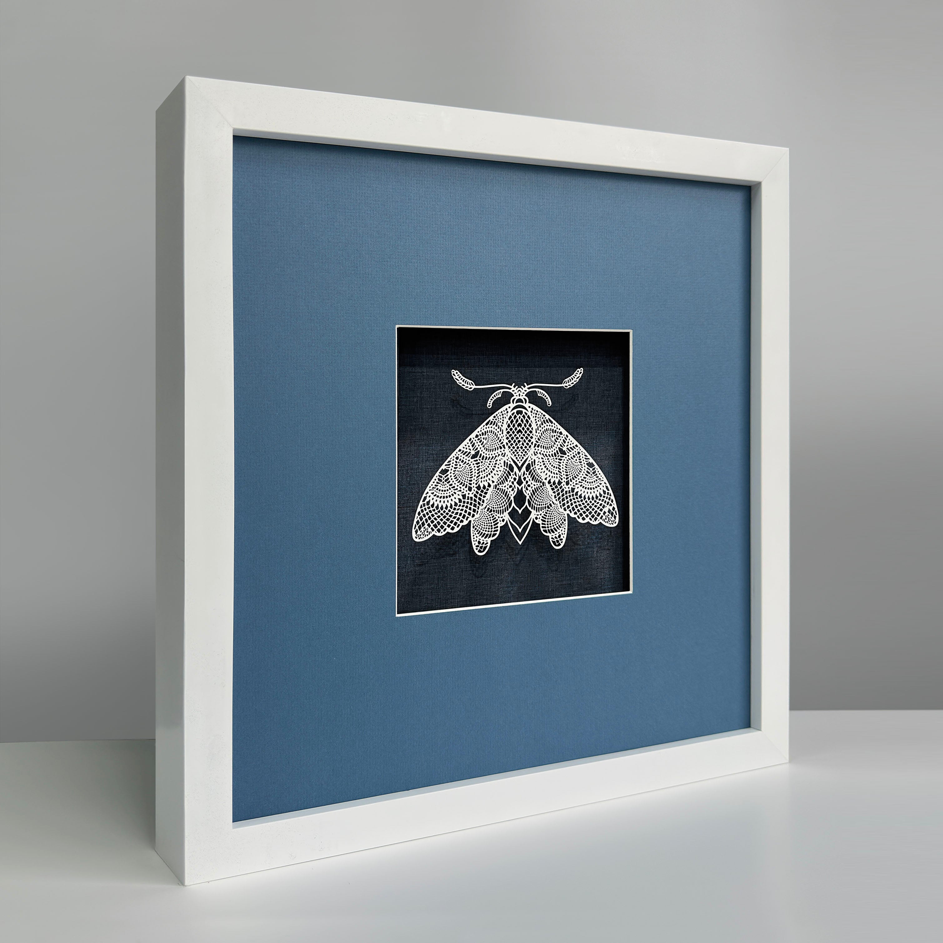 MIOW Paper-Cut Butterfly Art - Blue Background - Set 9