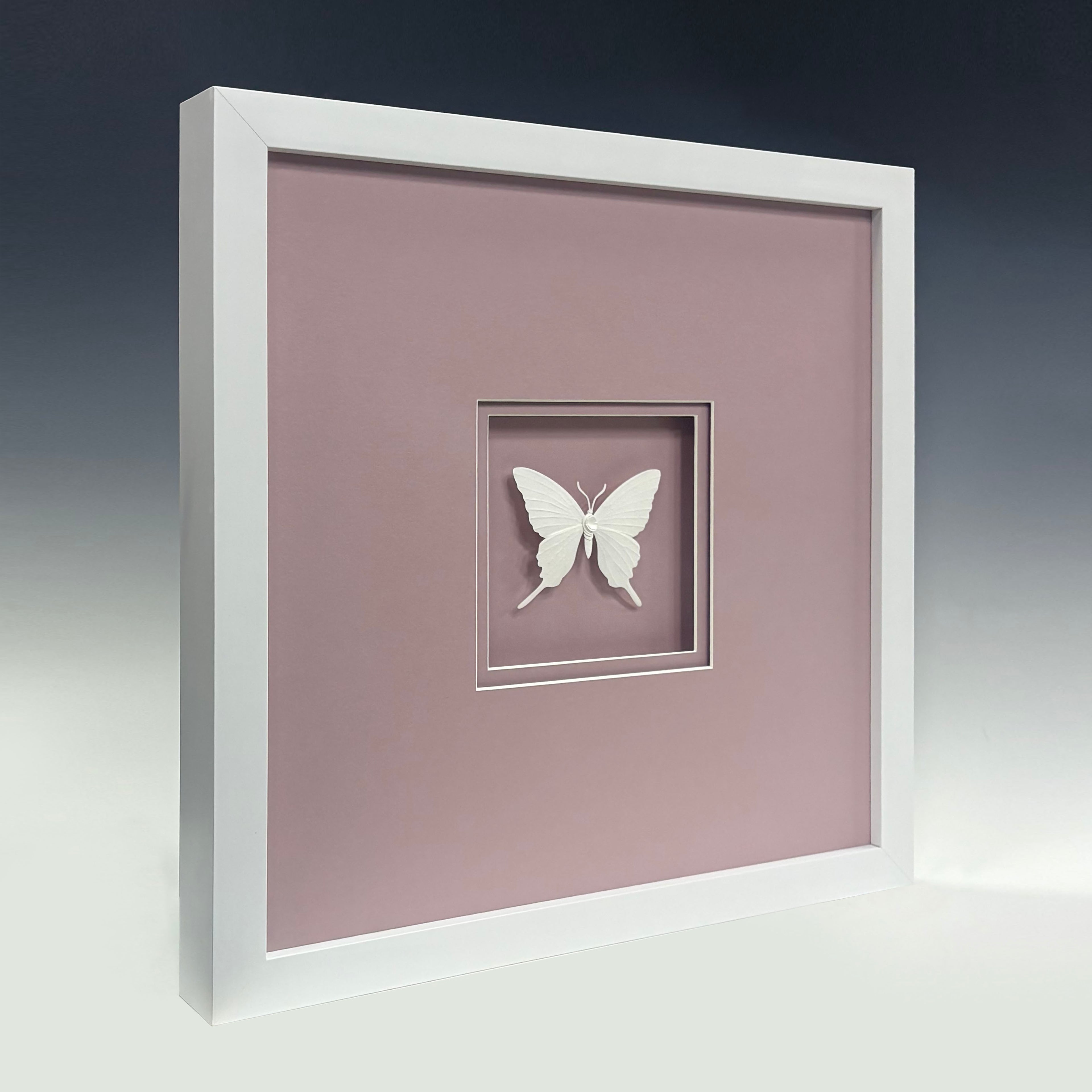 MIOW Paper-Cut Butterfly Art - Pink Background - Set 9