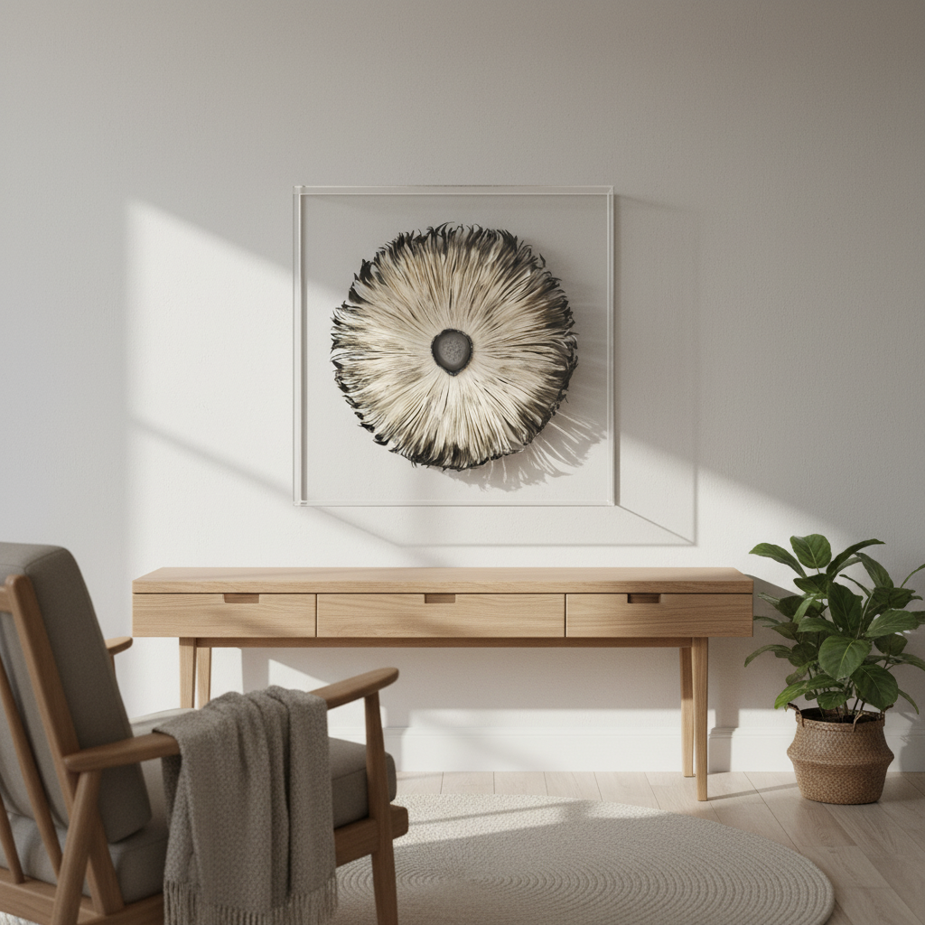MIOW Handmade Paper Agate Art - Black Eye Series - 60cm Round - Marble Effect Wall Decor