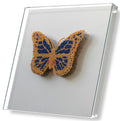 MIOW Hand-Beaded 3D Butterfly with Glass Dome Cover - Design 4