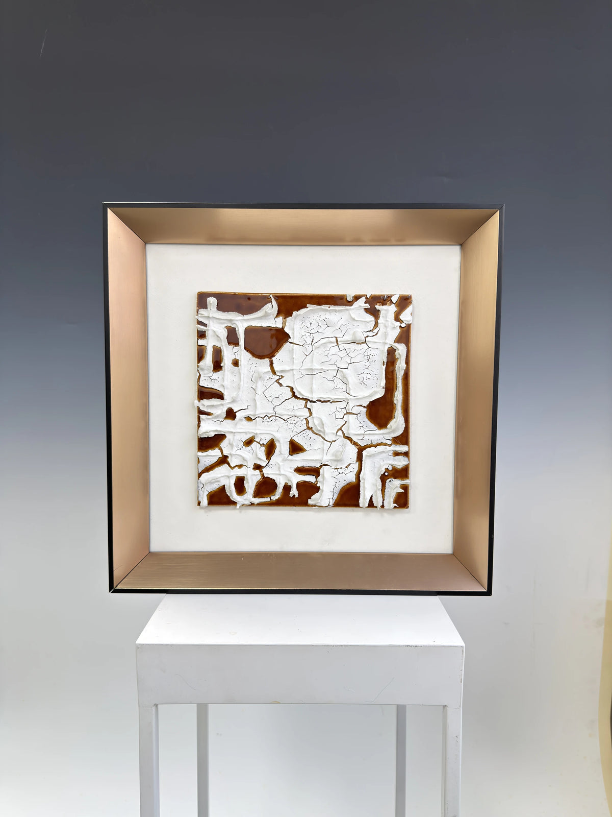 Ceramic Abstract Painting CP-0104 main view - ceramic abstract painting with tactile surface depth