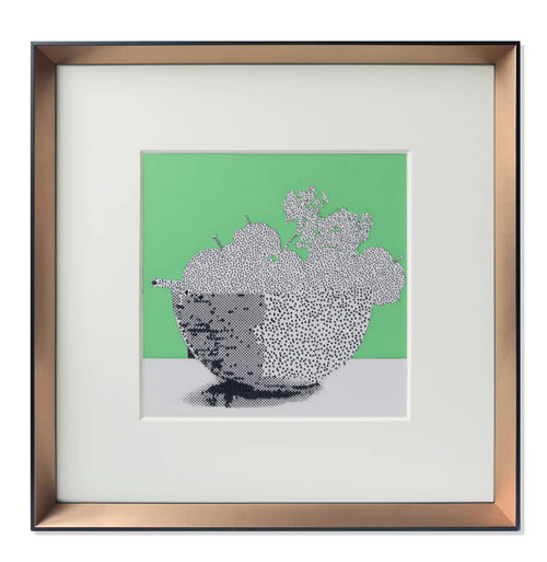 Compact Crystal Glow Ice Shadow Painting with soft white, warm beige, muted green grey tones