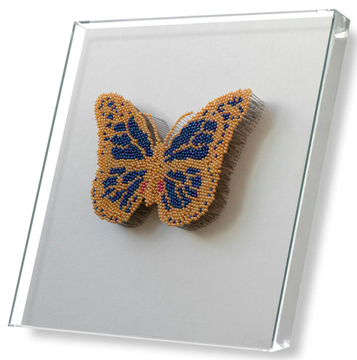 Beaded Nail Butterfly OC-0401 story2 view - beaded nail butterfly artwork with dimensional sparkle