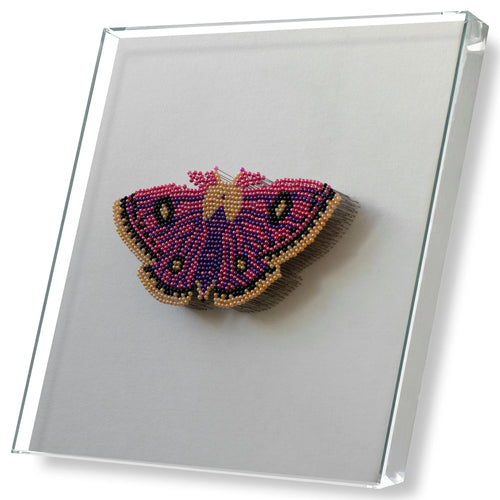 Beaded Nail Butterfly OC-0402 story2 view - beaded nail butterfly artwork with dimensional sparkle