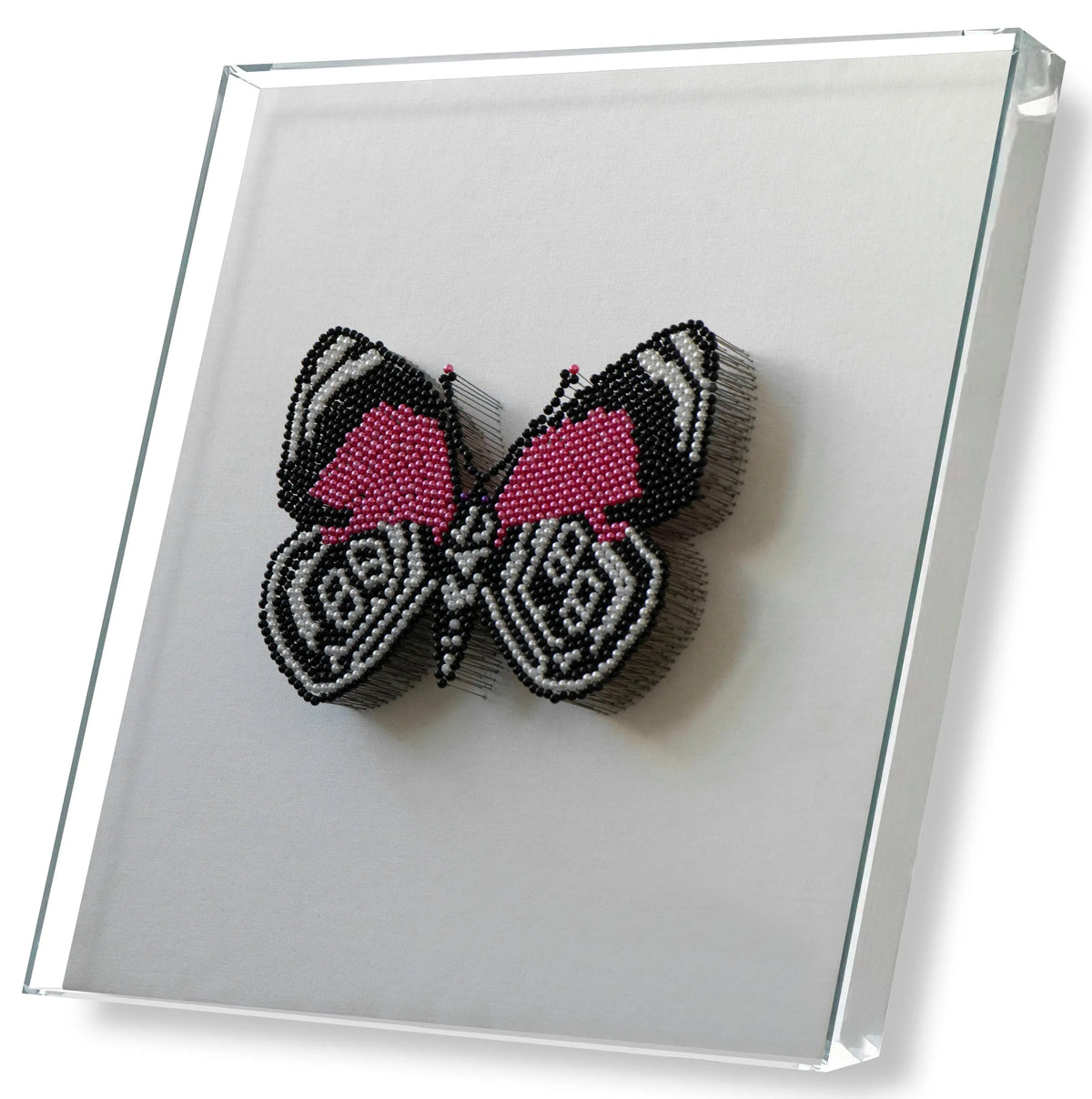 Beaded Nail Butterfly OC-0403 story2 view - beaded nail butterfly artwork with dimensional sparkle