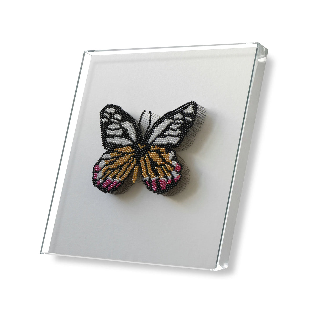 Beaded Nail Butterfly OC-0404 story2 view - beaded nail butterfly artwork with dimensional sparkle