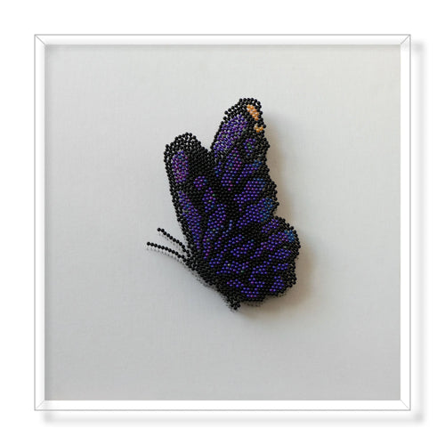 Beaded Nail Butterfly OC-0405 story1 view - beaded nail butterfly artwork with dimensional sparkle