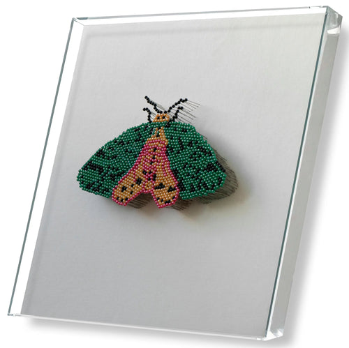 Beaded Nail Butterfly OC-0406 story2 view - beaded nail butterfly artwork with dimensional sparkle