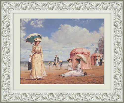 Decorative Framed Art - Vintage Toy and Teddy Scene Ornate White Frame Wall Art - main