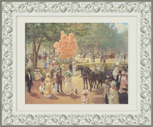Decorative Framed Art - Whimsical Character Scene Ornate White Frame Wall Art - main