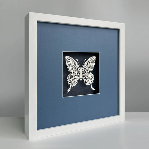 Butterfly-Blue Background PA-0201 story2 view - layered butterfly paper art