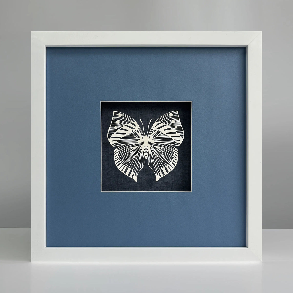 Butterfly-Blue Background PA-0203 story1 view - layered butterfly paper art