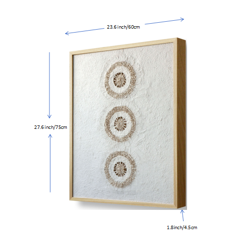 Handcrafted Paper Pulp Art - Triple Circle Vertical Design